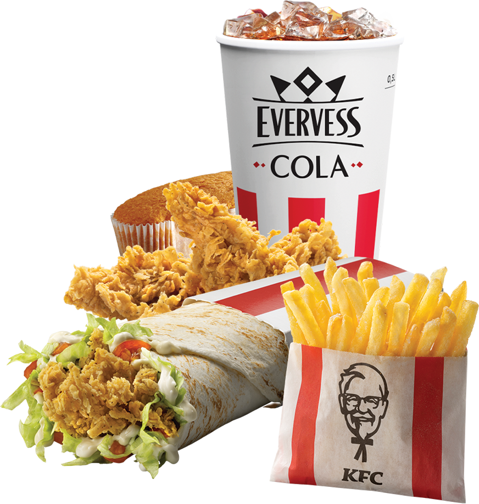 КФС купон на ЛанчБаскеты в KFC — уникальное акционное предложение, созданное для тех, кто любит вкусно, сытно и разнообразно поесть. Состав ЛанчБаскета 5 за 300 порадует вас аппетитным Шефбургером или Твистером на выбор, а также сочетанием ароматных куриных Стрип