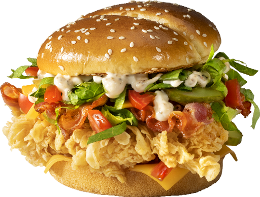 Бургер Сандерс Де Люкс Острый — цена, калорийность, состав, вес и фото в KFC
