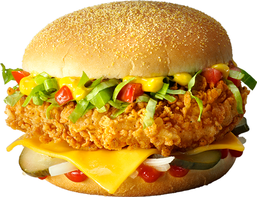 Чизбургер Де Люкс со Стрипсами в КФС — цена, калорийность, состав, вес и фото