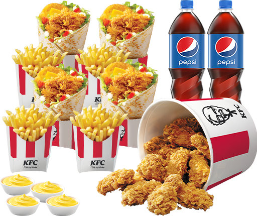 Комбо для 4-х — цена, калорийность, состав, вес и фото в KFC