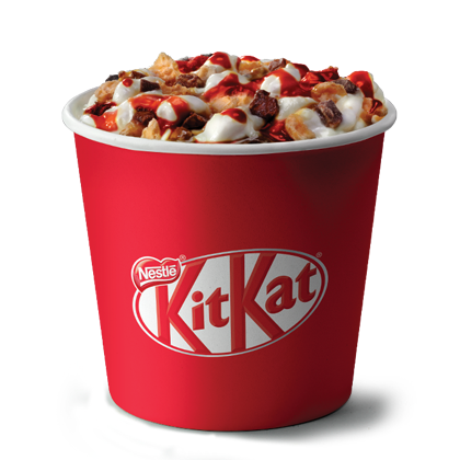 Мороженое Кит Кат с клубничным топпингом в КФС — цена, калорийность, состав, вес и фото