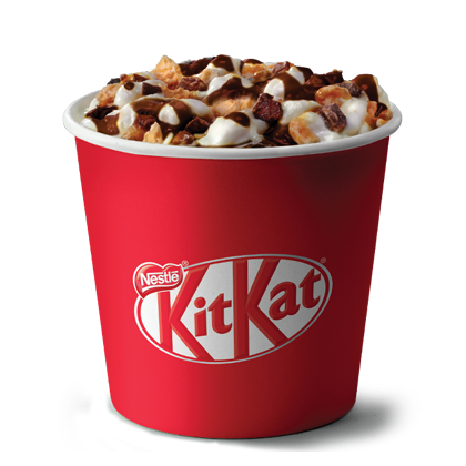 Мороженое Кит Кат с шоколадным топпингом в КФС — цена, калорийность, состав, вес и фото