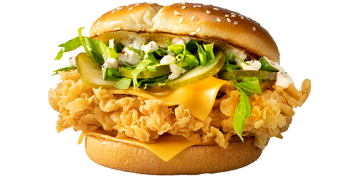 Сандерс бургер острый в КФС — цена, калорийность, состав, вес и фото